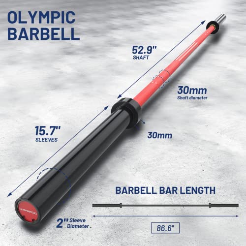 7ft Olympic Barbell 40LB Bar Load 700lbs Capacity Available Men's Barbell with Hard Chrome Sleeves for 2