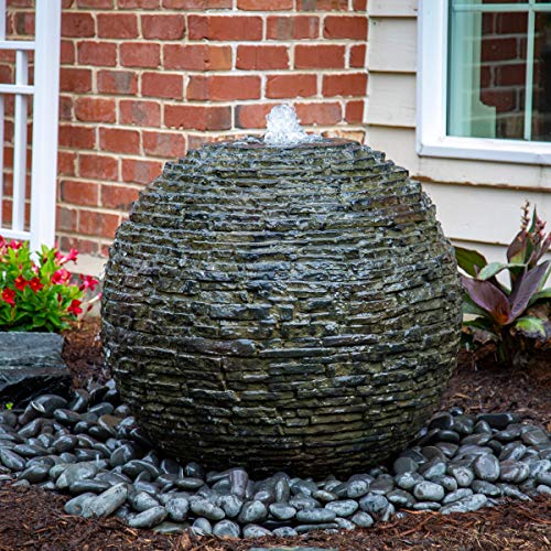 Aquascape 78290 Medium Stacked Sphere Water Fountain Kit, Slate Gray, Landscape Kit