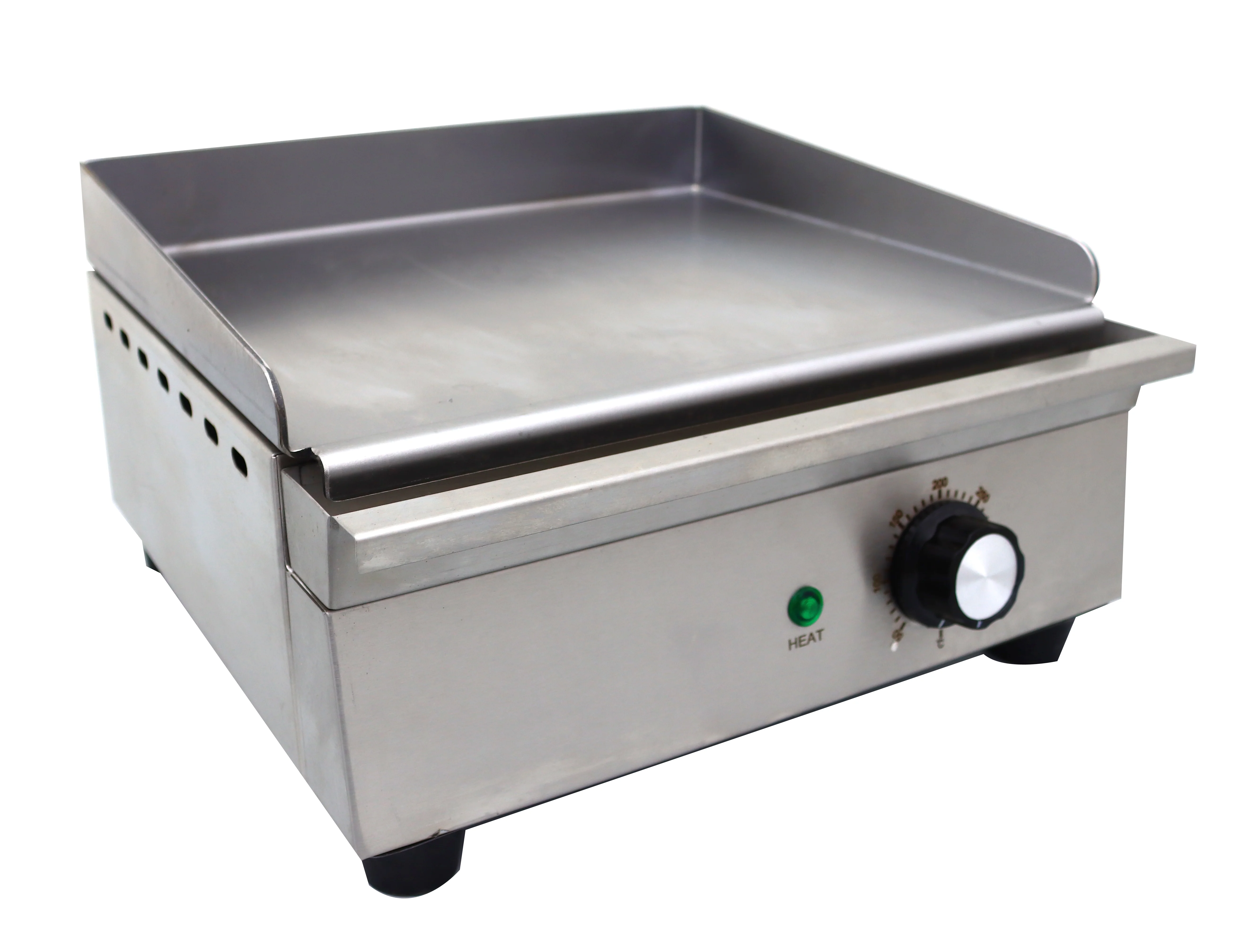 INTSUPERMAI Commercial Countertop Flat Cooking Griddle Electric Snack Grill Stainless Steel