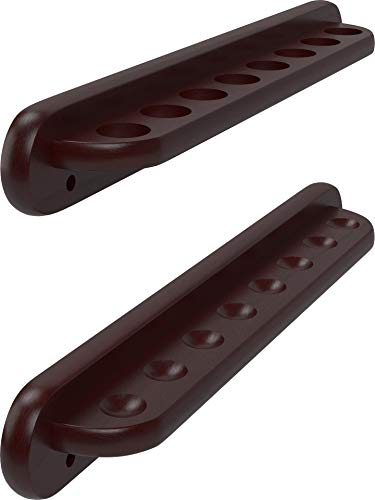 Viper 2-Piece Traditional Wall Mounted Solid Oak Billiard/Pool Cue Rack, Holds 8 Cues