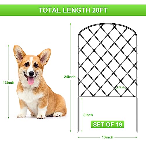 OUSHENG 10 Pack Decorative Garden Fence, Total 10ft(L) x 24in(H) Animal Barrier Border, Rustproof Metal Wire Section Edging Fencing Panel for Outdoor Patio Garden Yard, Arched