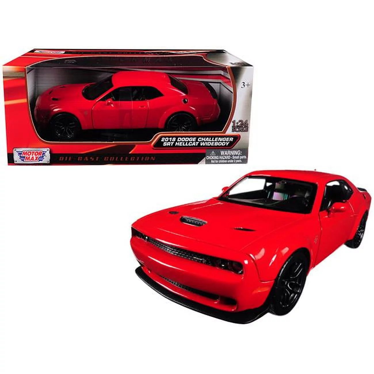 1 isto 24 2018 Dodge Challenger SRT Hellcat Widebody Diecast Model Car - Red
