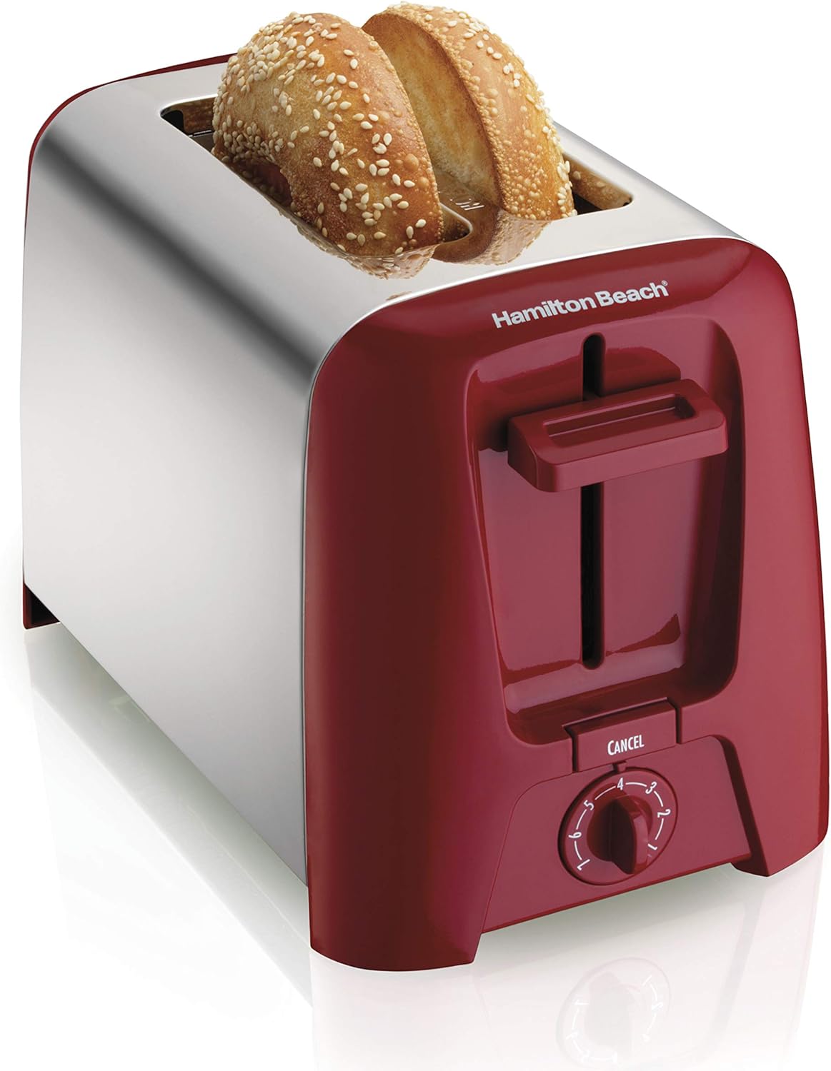 Hamilton Beach 2 Slice Toaster with Extra Wide Slots, Shade Selector, Auto-Shutoff, Cancel Button and Toast Boost, Red & Shakes and Smoothies with BPA-Free Personal Blender, 14 oz, Red