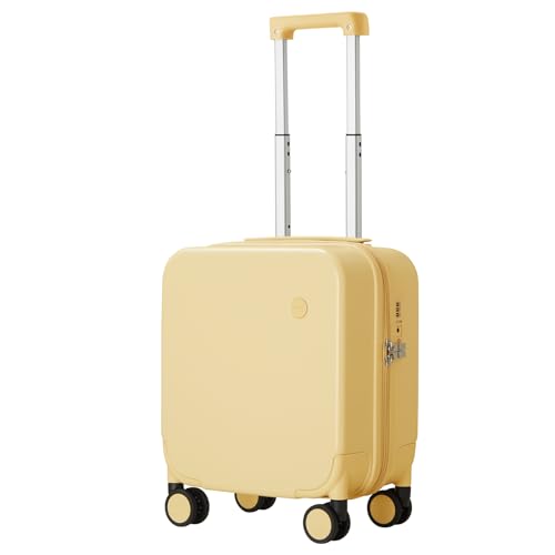 mixi Upgrade Carry on Luggage 14 Inch Underseat Personal Item Suitcases with Spinner Wheels, Hardside Rolling Suitcase PC with TSA Lock Lightweight Travel Case, Fine Grid Black