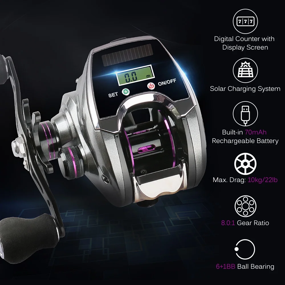 Nebublu Baitcasting Reel,1 Ratio Display Counter Sun Power Ratio Display Reel 6+1BB 8.0 1 Display Reel Line Reel Line Counter 8.0 1 Ratio Counter Reel Sun Power Speed Power Speed Reel BUZHI ERYUE