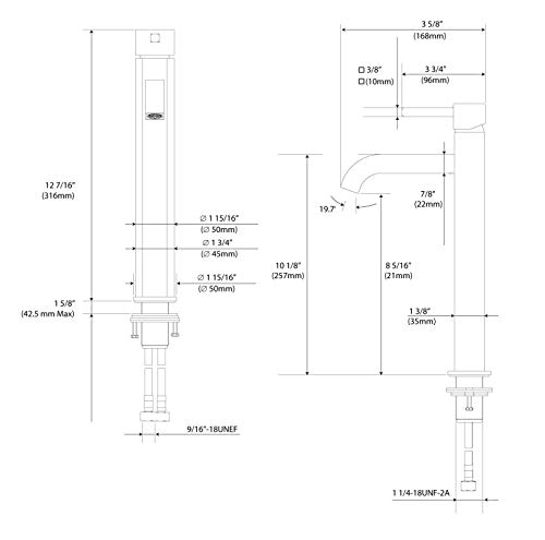 KRAUS Ramus Single Handle Vessel Sink Bathroom Faucet with Pop-Up Drain in Brushed Gold, KVF-1220BG