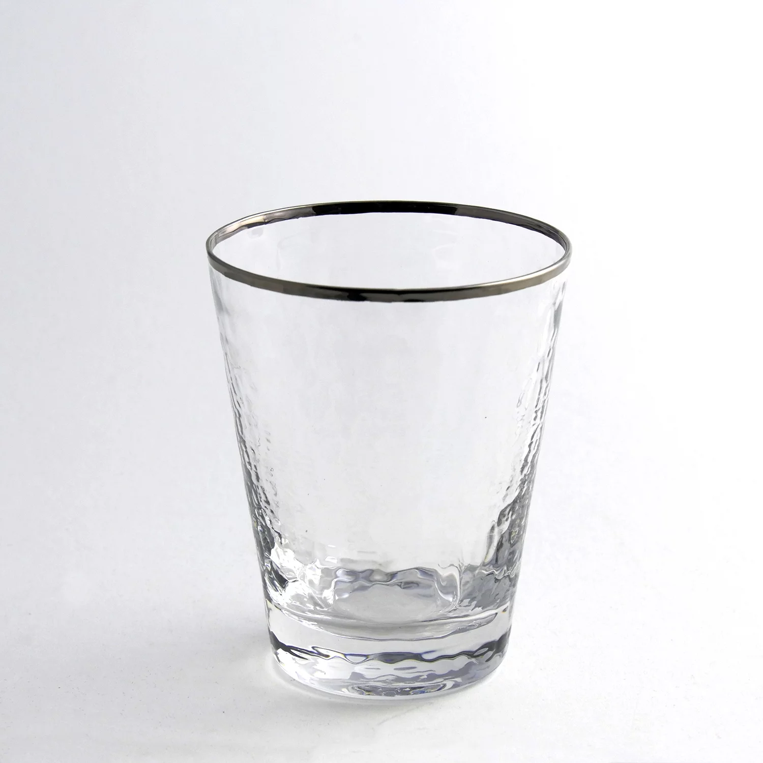 Split P Metallic Rim Double Old Fashioned Set - Silver