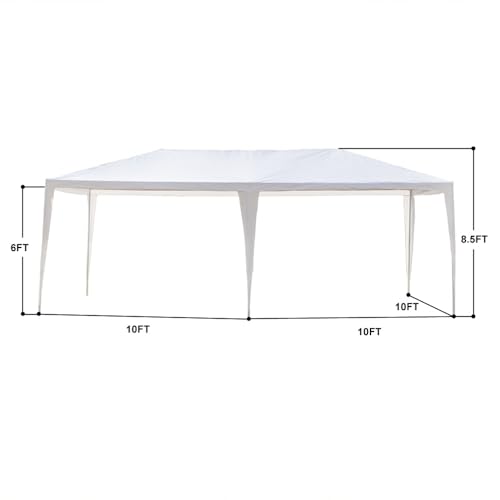 10x30 Party Tent with 8 Removable Sidewalls, Waterproof White Canopy Tent for Weddings, Backyard Gatherings, and Outdoor Events