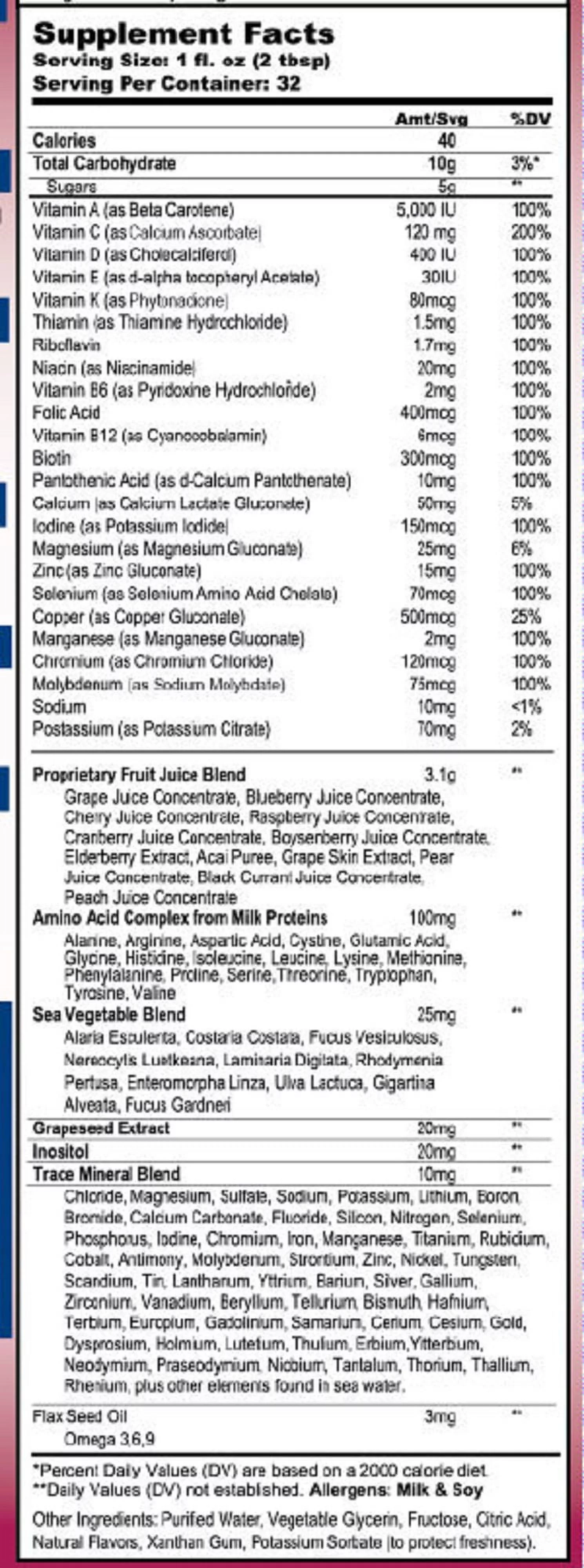 Heaven Sent Naturals Balanced Essentials 94 Vital Nutrients Liquid Vitamin, Berry, 32 Oz, 6 Pack