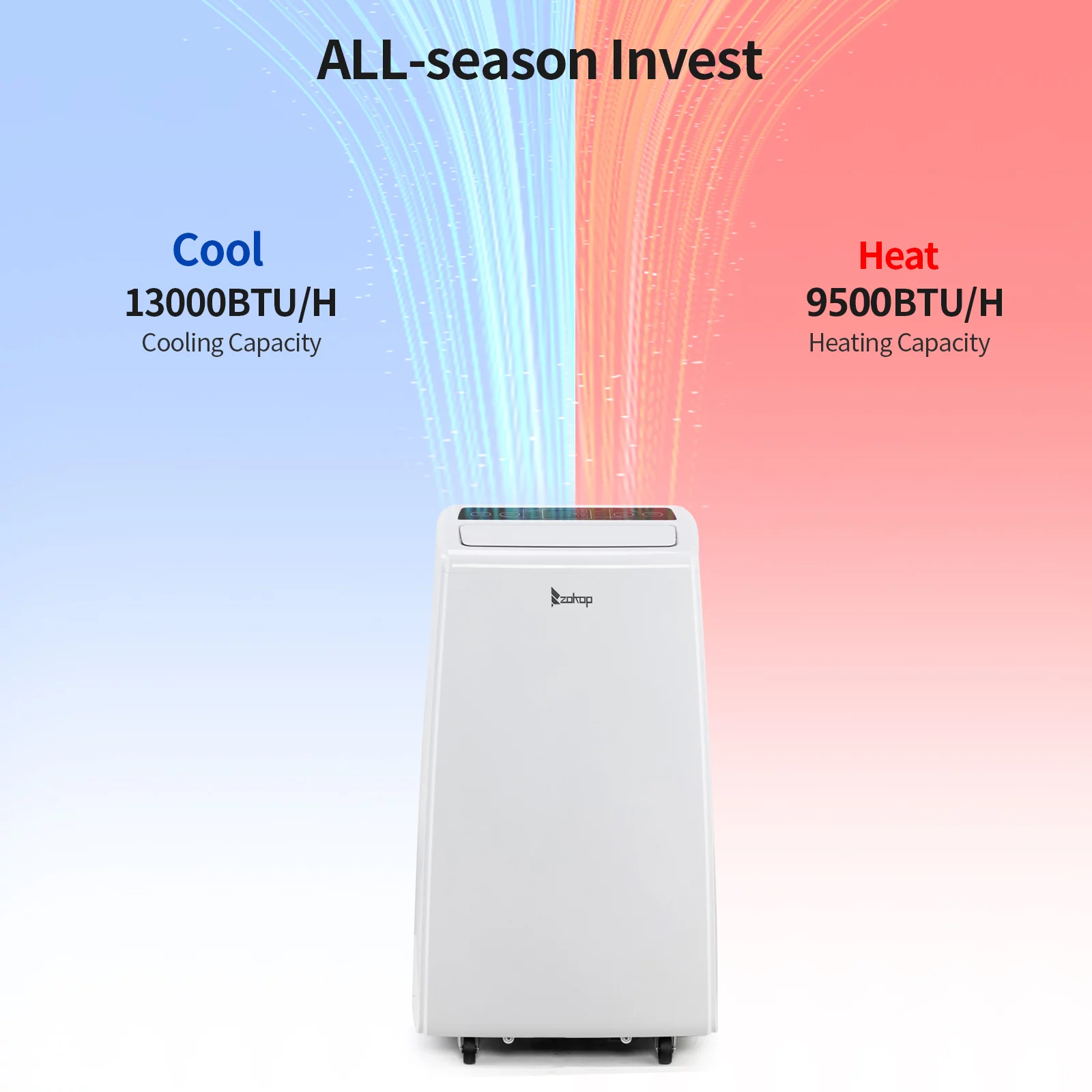 SalonMore 13000BTU Portable Air Conditioner Cooling Heating Dehumidification Fan With Remote Control