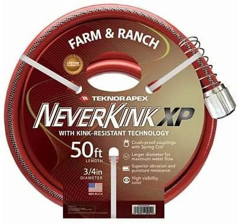 Teknor Neverkink Xtreme Performance Farm And Ranch Hose, 34-in. X 50-ft, Red