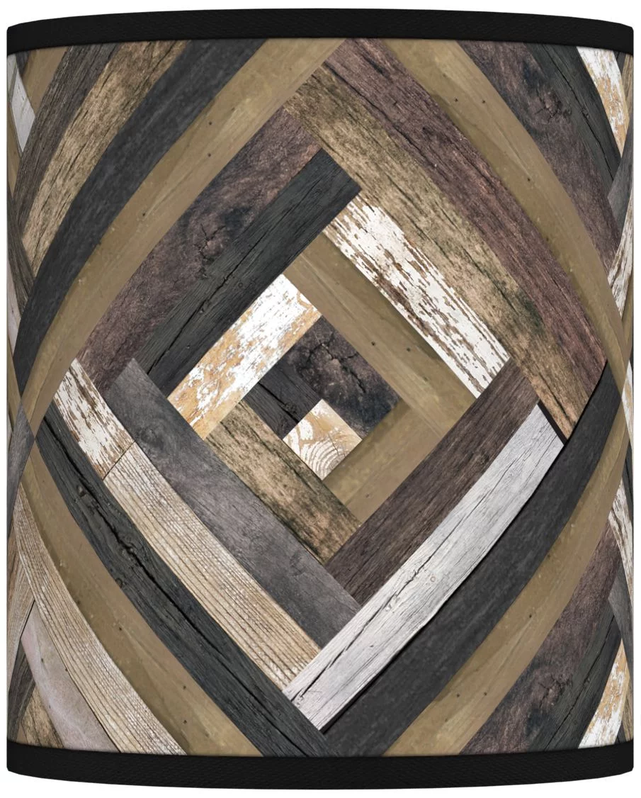 Giclee Glow Print Lamp Shade Woodwork Diamonds Small 10