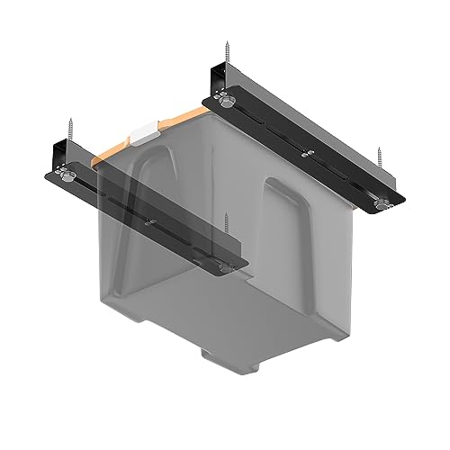 Ultrawall Overhead Garage Storage Racks for Bins, Ceiling Storage Rack Garage Hanging Organizer for Totes with Adjustable Width, Heavy Duty Ceiling Container Bin Rack (4 Pack, 3 Bins)