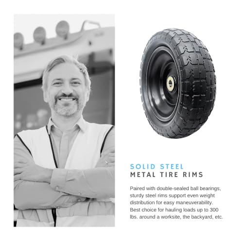 10-Inch Solid Replacement Tire and Wheel 4.10/3.50-4