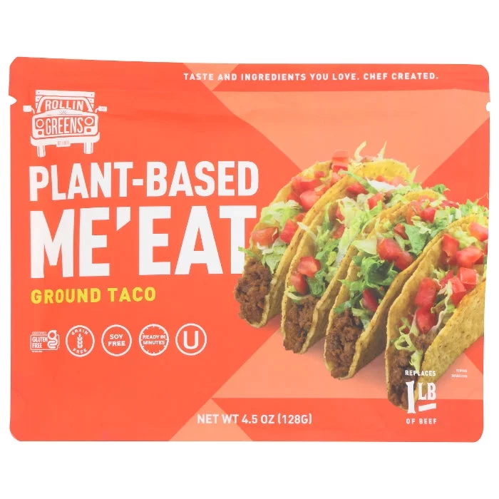 ROLLINGREENS MEAT PB GROUND TACO 4.5 OZ - Pack of 12