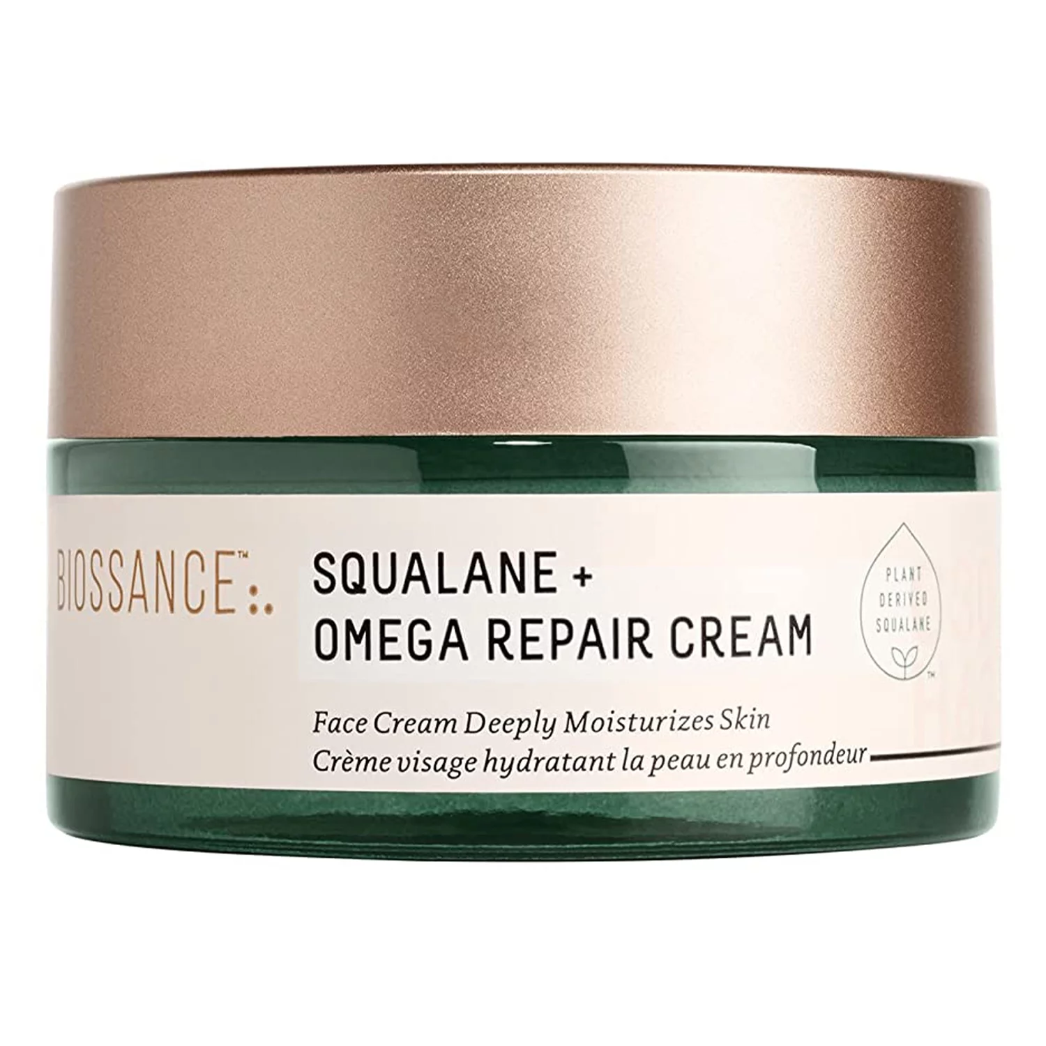 Biossance Squalane + Omega Repair Moisturizer. Rich Moisturizer with Hyaluronic Acid and Ceramides to Hydrate, Plump and Smooth Skin. Nourish and Improve Fine Lines (1.6 oz)