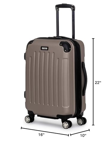 Kenneth Cole REACTION Renegade Luggage Expandable 8-Wheel Spinner Lightweight Hardside Suitcase, Navy Blue, 20-Inch Carry On
