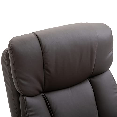 HOMCOM PU Leather Massage Recliner Chair with Ottoman 10 Point Vibration Swiveling Armchair, Black