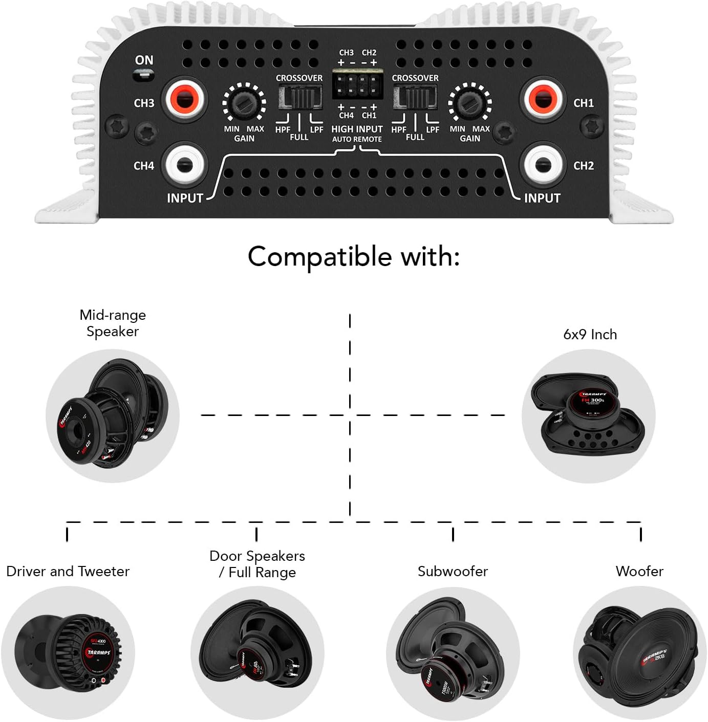 Taramps DS 440X4 2 Ohms 4 Channels 440 Watts Compact Amplifier