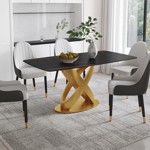 Modern Rectangle Marble Dining Table for 4,63
