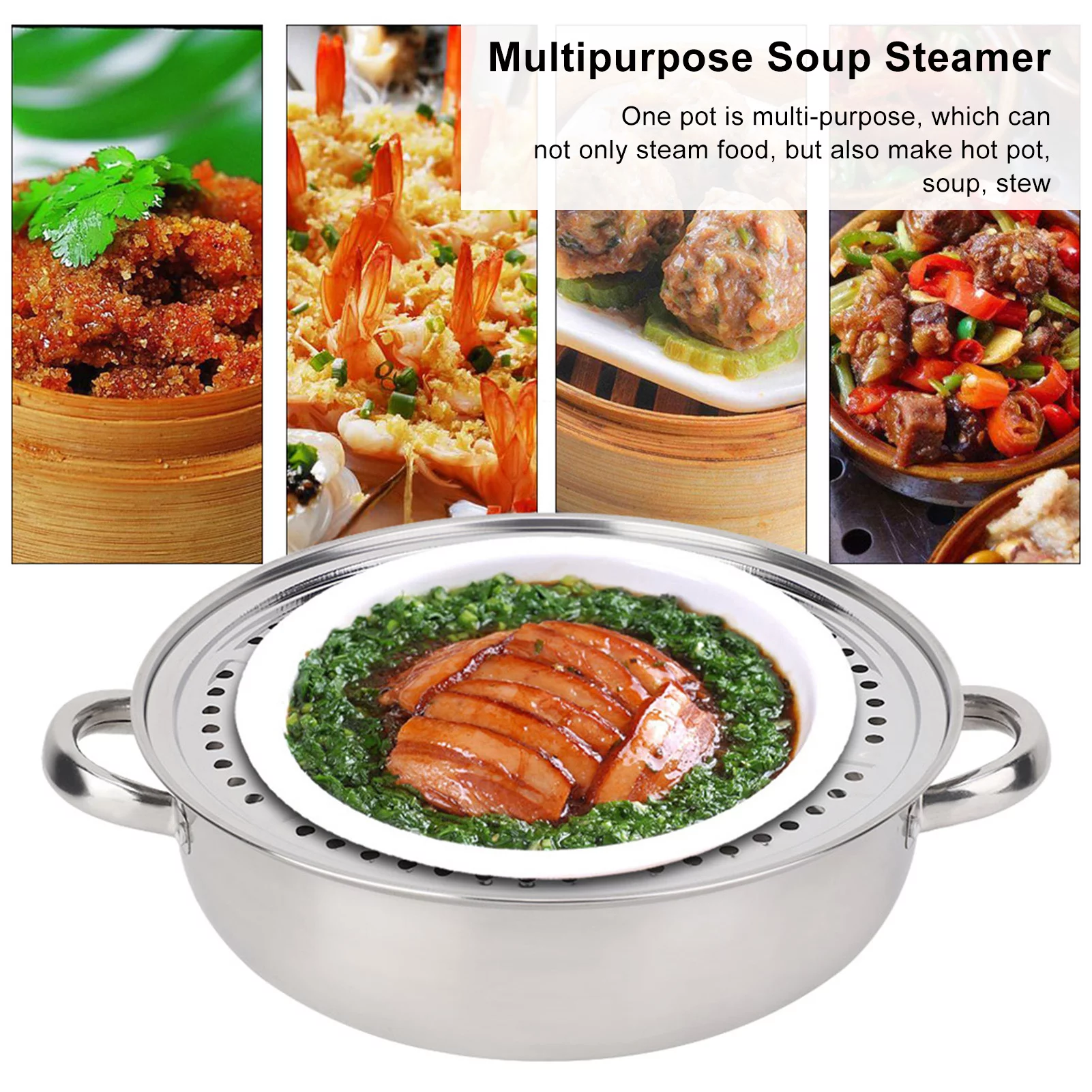 Delaman Stainless Steel Steamer Pot Food Steamer Pot Cookware