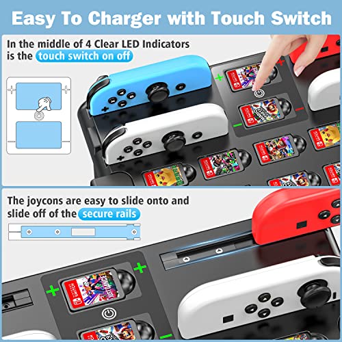 Kytok Switch Games Organizer Station with Controller Charger, Charging Dock for Nintendo Switch & OLED Joycons, Storage and Organizer for Games, TV Dock, Pro Controller, Accessories Kit