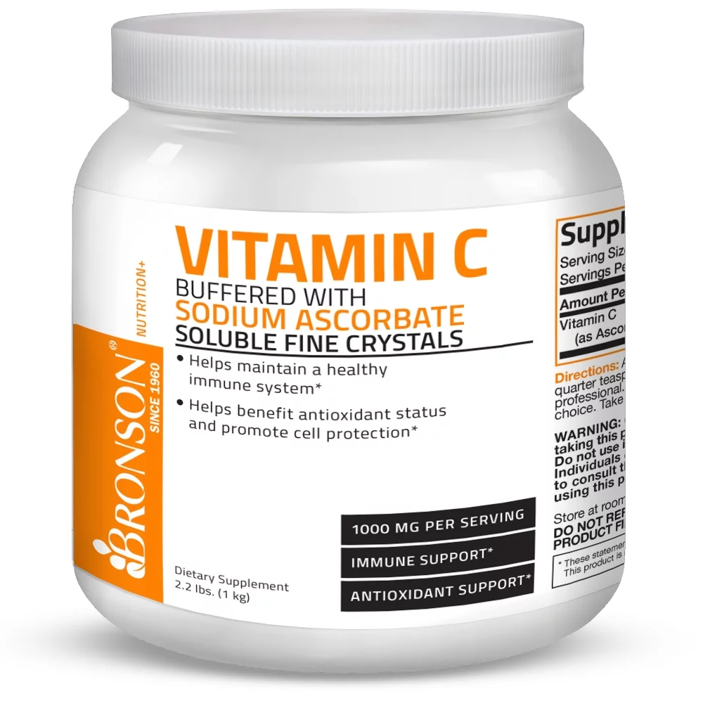 Bronson Buffered Vitamin C Crystals (1 Kilo, 2.2 Lbs, or 35.3 Ounces)