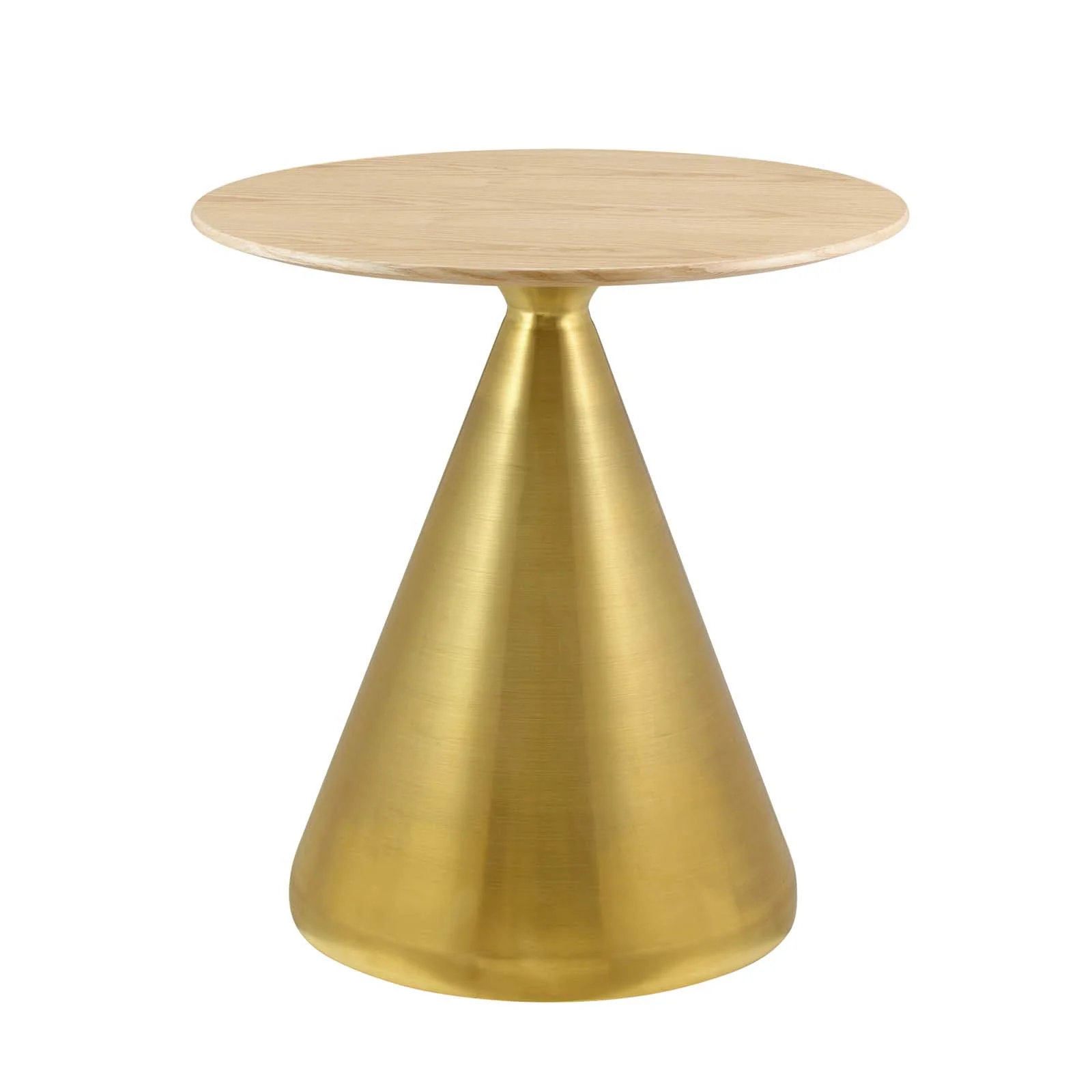 Dining Table, Round, Wood, Metal Steel, Gold Brown Natural, Modern Contemporary Urban Design, Kitchen Room Cafe Bistro Restaurant Hospitality