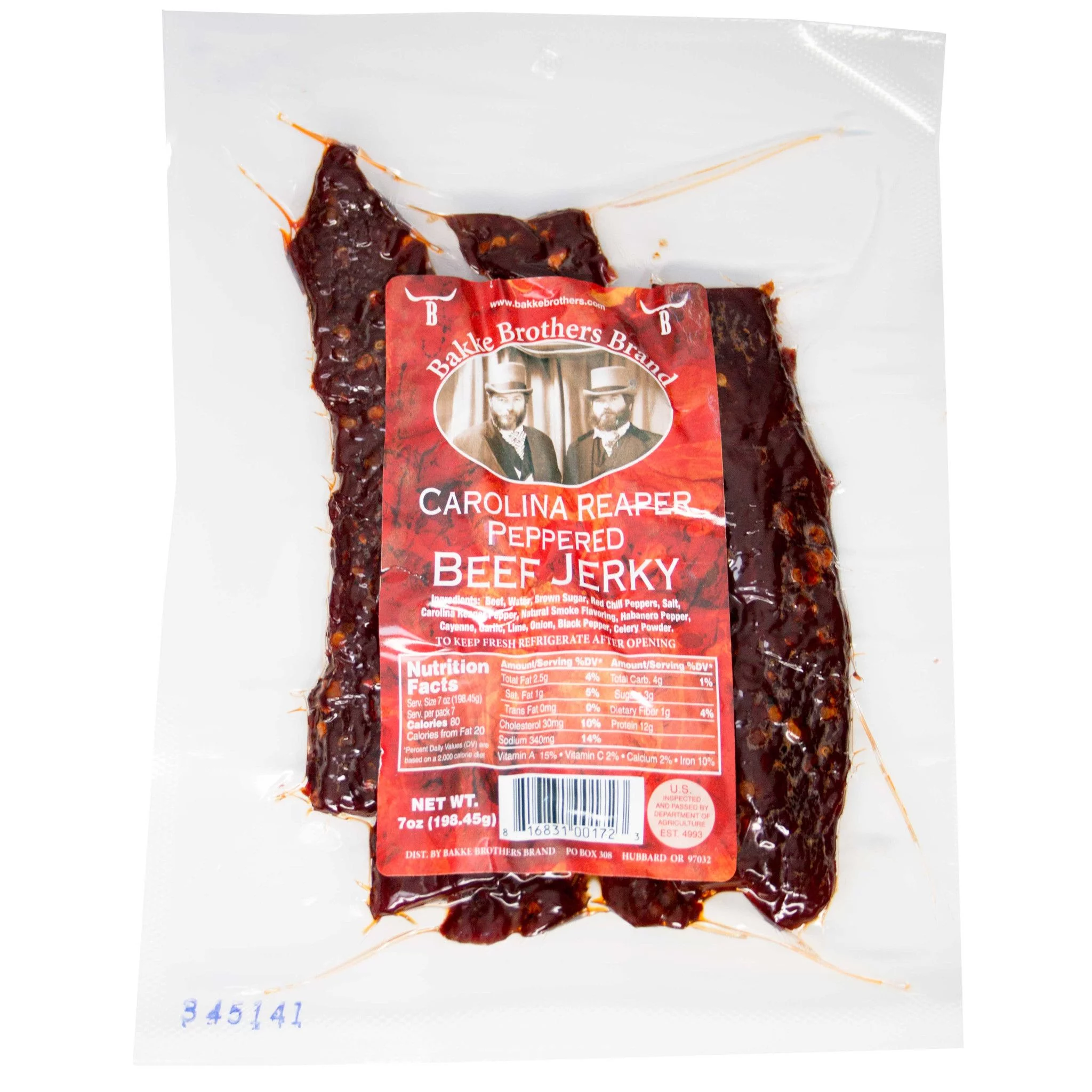 Carolina Reaper Peppered Beef Jerky 7 Oz -
