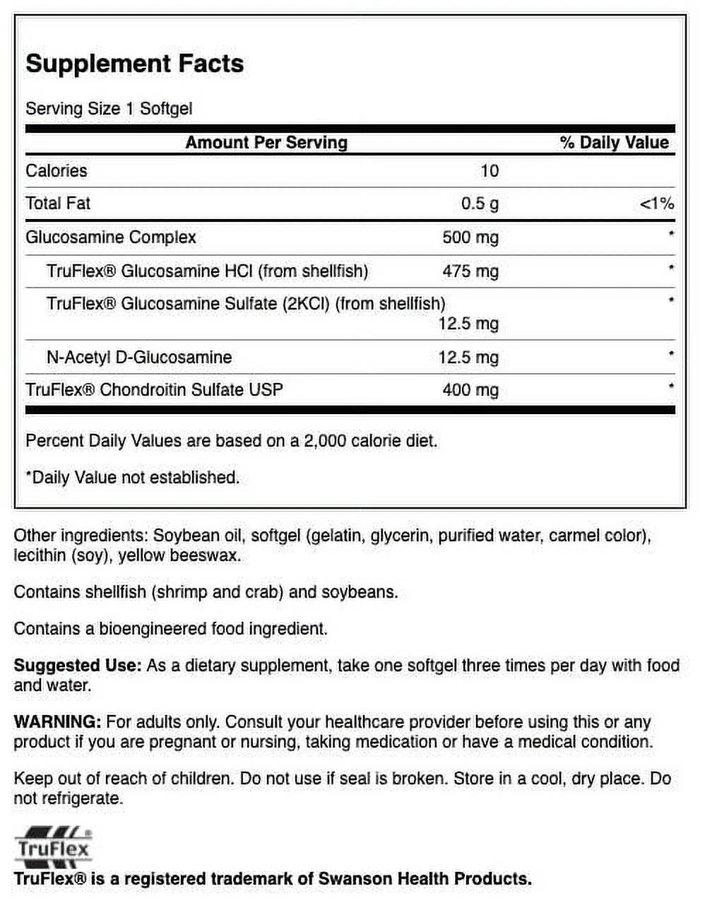 Swanson Glucosamine Complex and Chondroitin Sulfate - Featuring Truflex 120 Softgels