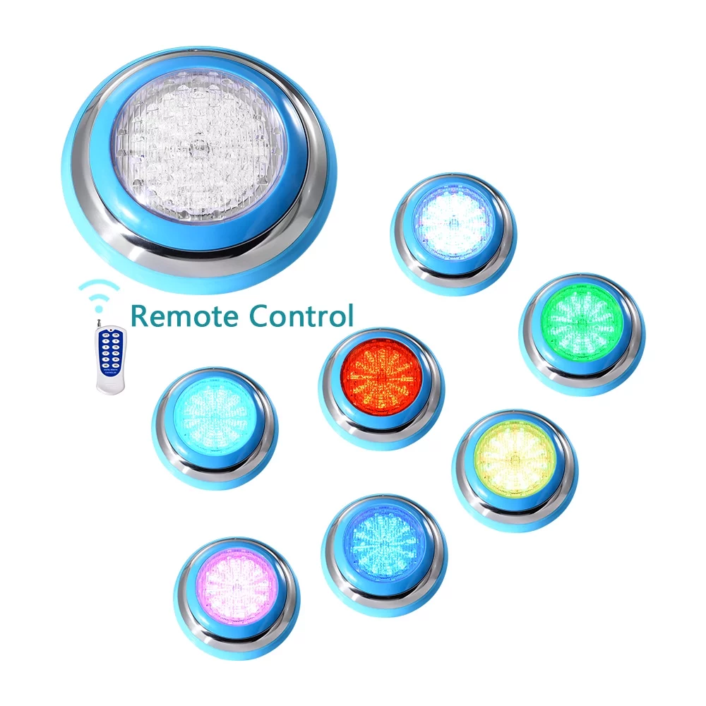 Astra Depot 12V AC Swimming Pool Light Underwater Inground Above Ground 47W RGB Multi Color LED w/ Remote & Wall Mounted Bracket 4ft Cord