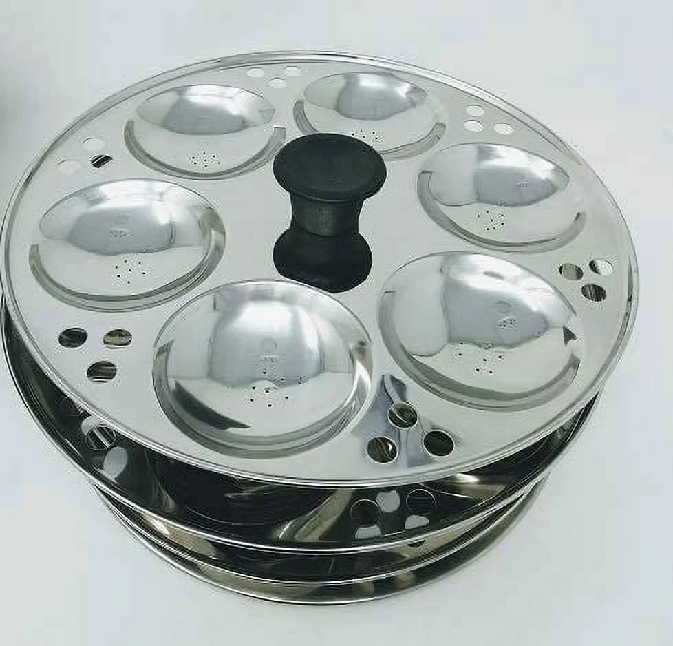 Stainless Steel Idli Cooker With 4-Rack Idly Stand & Multi Purpose Plate, Makes 24 Idlis
