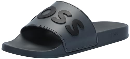 BOSS Men's Kirk Bold Logo Rubber Slide Sandal