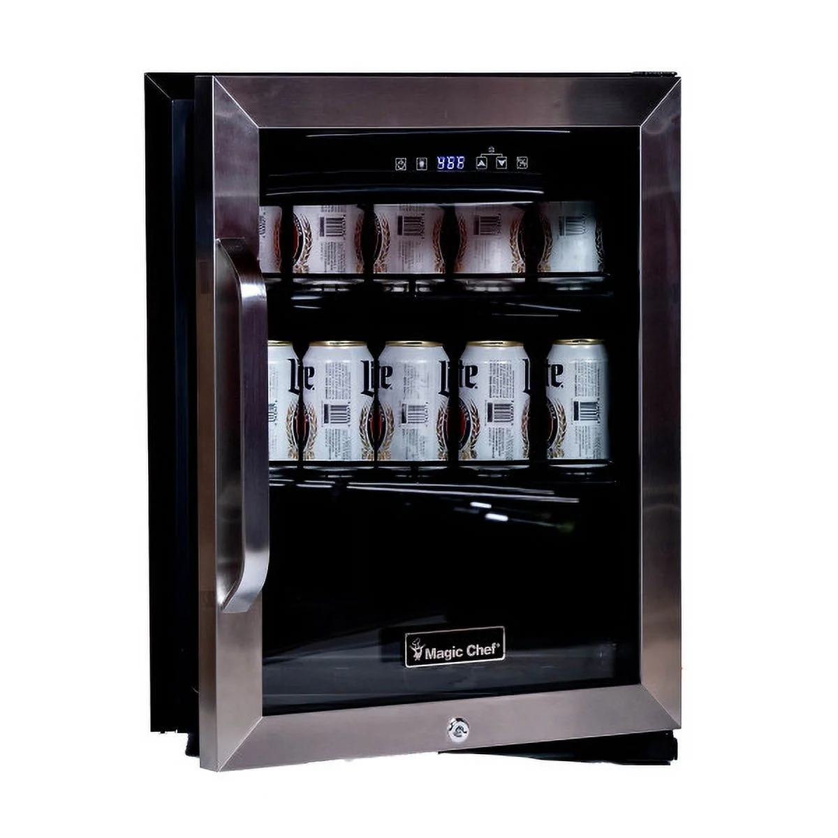 Magic Chef 2.1 Cu Ft Commercial Merchandiser - Black and Stainless 18.9 w x 25.2 h x 16.9 d