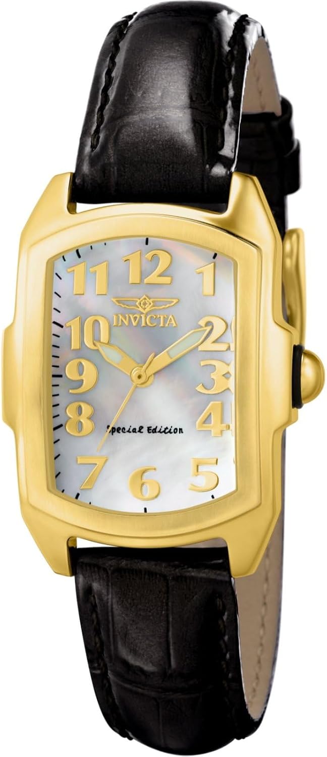 Invicta Women's 13834 Lupah White Mother-Of-Pearl Dial Black Patent Leather Watch