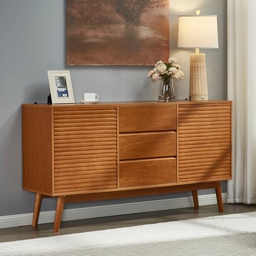 Wooden TV Stand Storage Buffet Cabinet, Sideboard with Adjustable Shelves, Console Table for Dining Living Room Cupboard, (36INCH Buffet Cabinet)