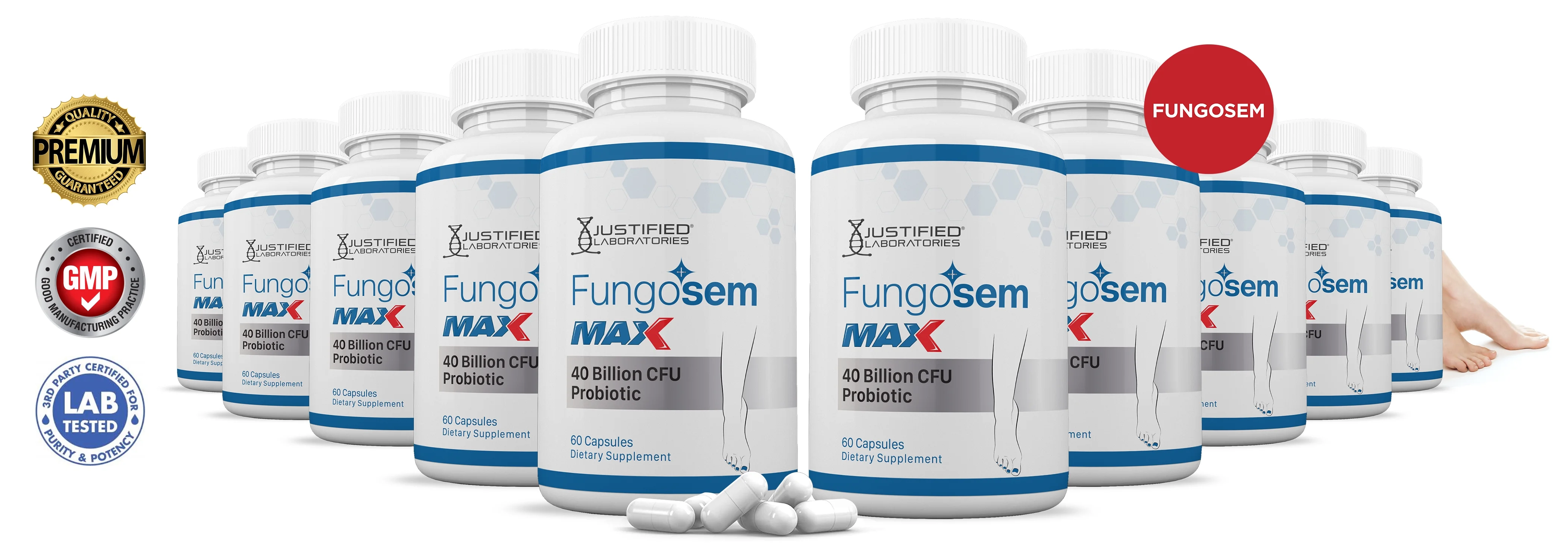 (10 Pack) Fungosem Max 40 Billion CFU Probiotic Nail Support 600 Capsules