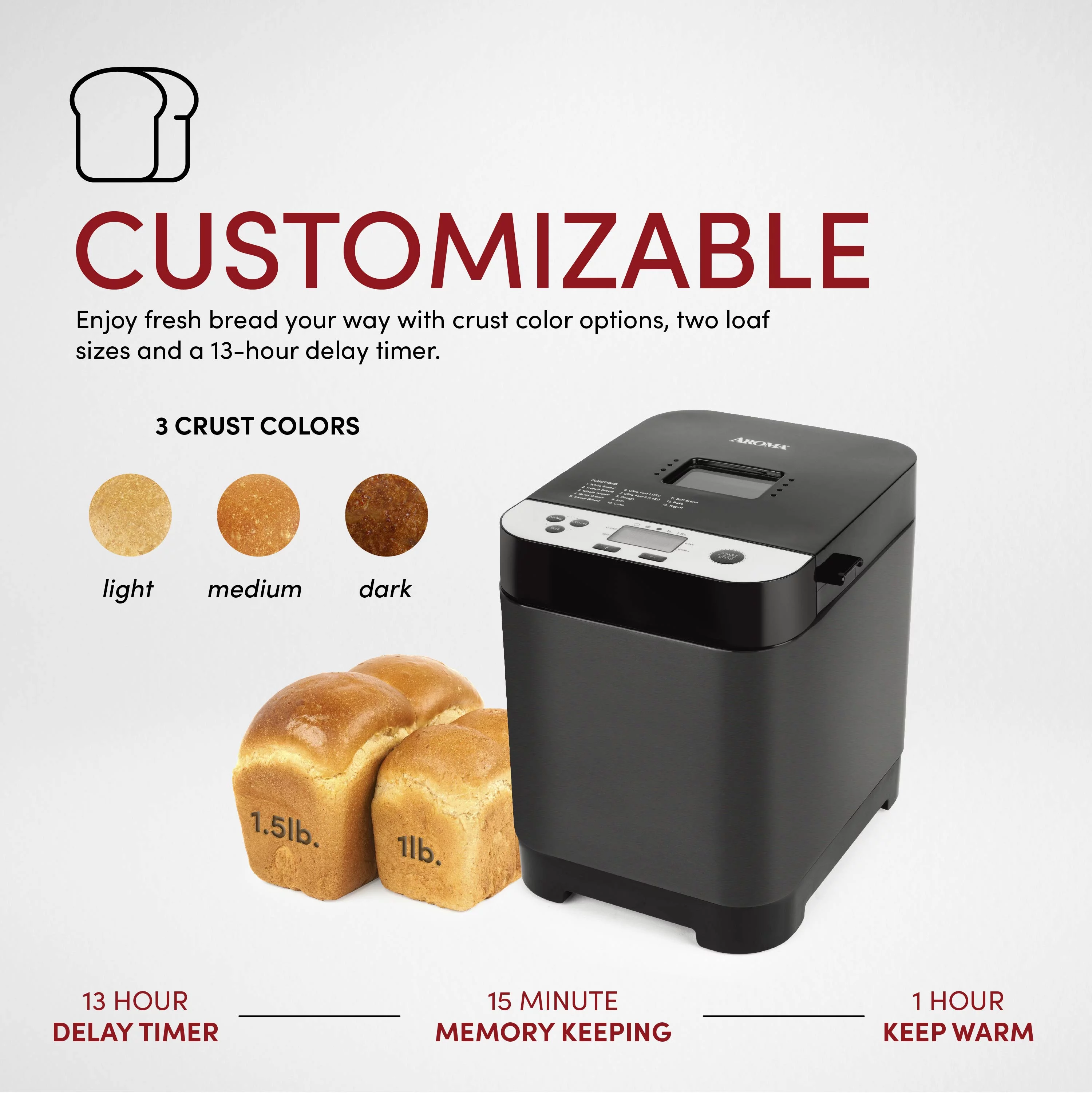 Aroma 1.5L Bread Maker