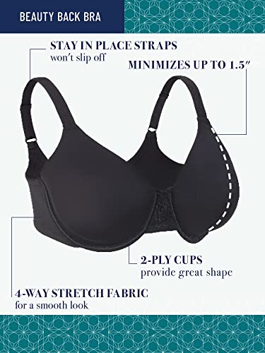 Vanity Fair Women's Beauty Back Smoothing Minimizer Bra, Minimizes Bust Line up to 1.5