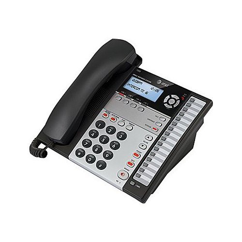 AT&T 1040 4-Line Expandable Corded Phone System with Speakerphone, 1 Handset, Desk Phone, Landline Phones for Office, Business, Home Telephone with Answering Machine, Black/Silver (Renewed)