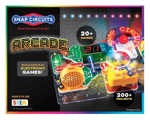 Snap Circuits “Arcade”, Electronics Exploration Kit, Stem Activities for Ages 8+, Full Color Project Manual (SCA-200)