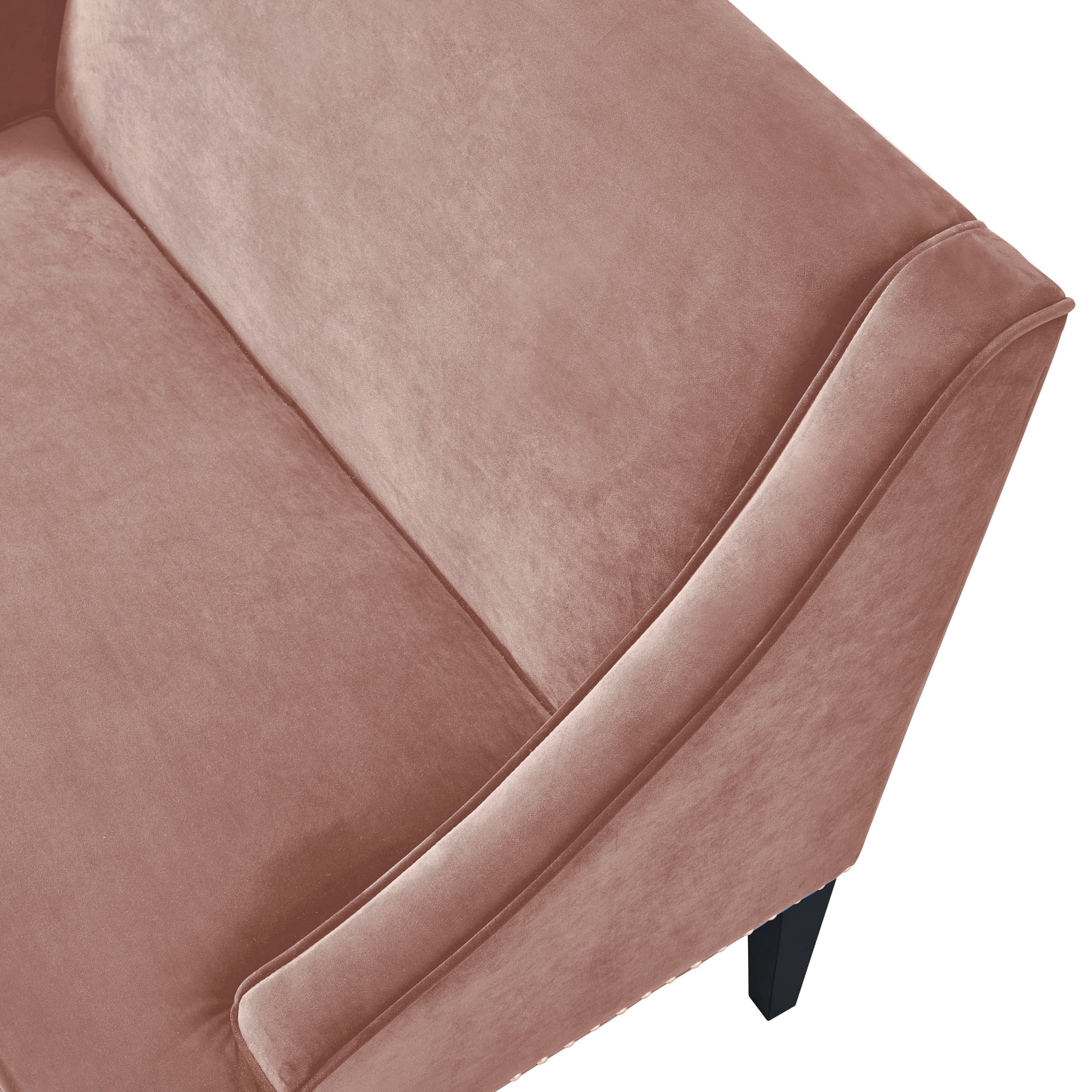 Inspired Home Rayna Blush Velvet Bench - Upholstered | Swoop Arm