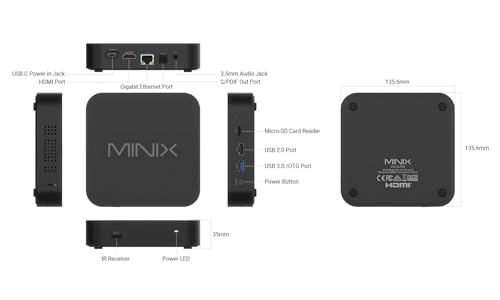 MINIX U8K-Ultra 8K Android Media Player with AI Picture Quality Enhancer & AI Resolution Upscaling 8GB RAM 128GB eMMC, Powered by AOSP 11, Non-Android TV System Dolby Vision and Dolby Atmos Certified