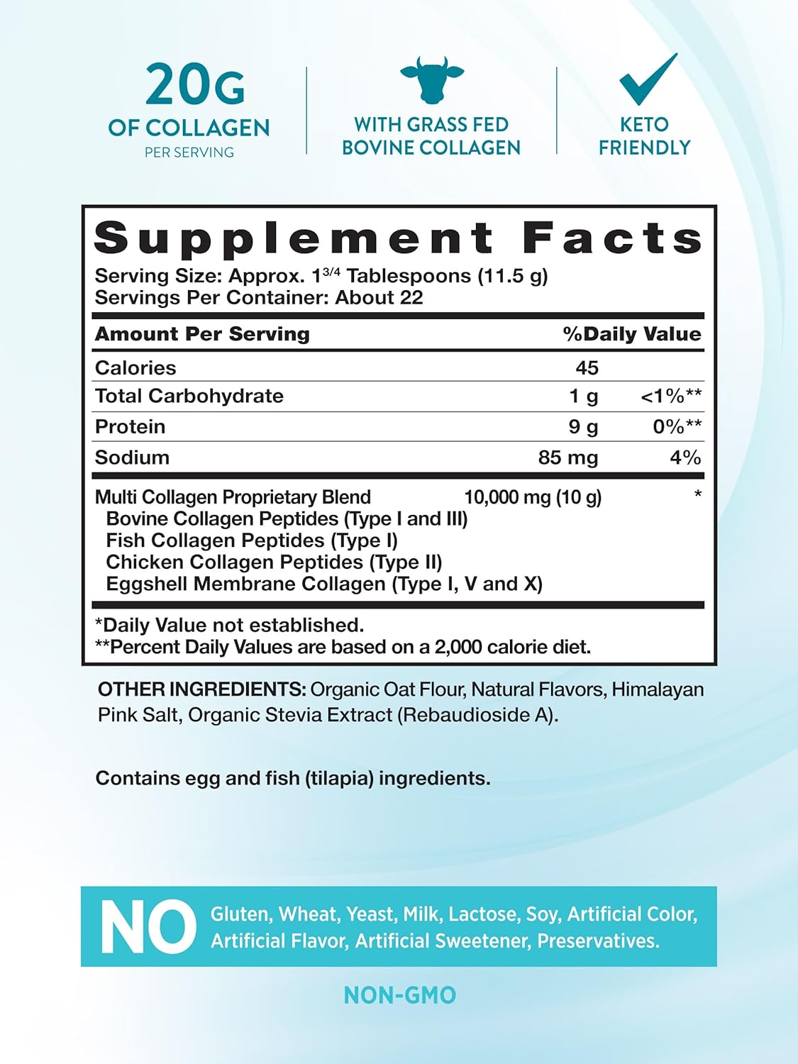 Nature's Truth Multi Collagen Protein Powder | 9 oz | Grass Fed Collagen Peptides Type I, II, III, V & X | Non-GMO & Gluten Free Supplement | Natural Vanilla Flavor