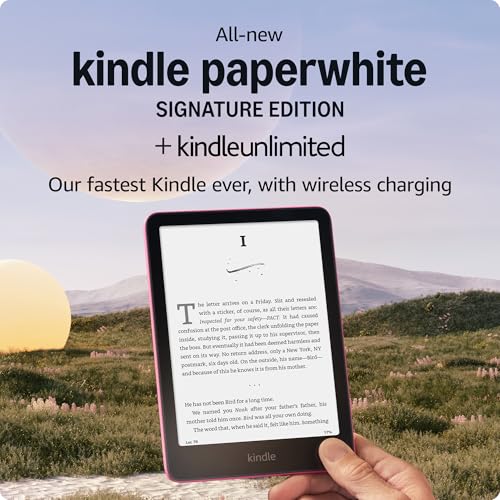 Amazon Kindle Paperwhite Signature Edition 32GB (newest model) – Our fastest Kindle with auto-adjusting front light, wireless charging, and weeks of battery life – Metallic Jade