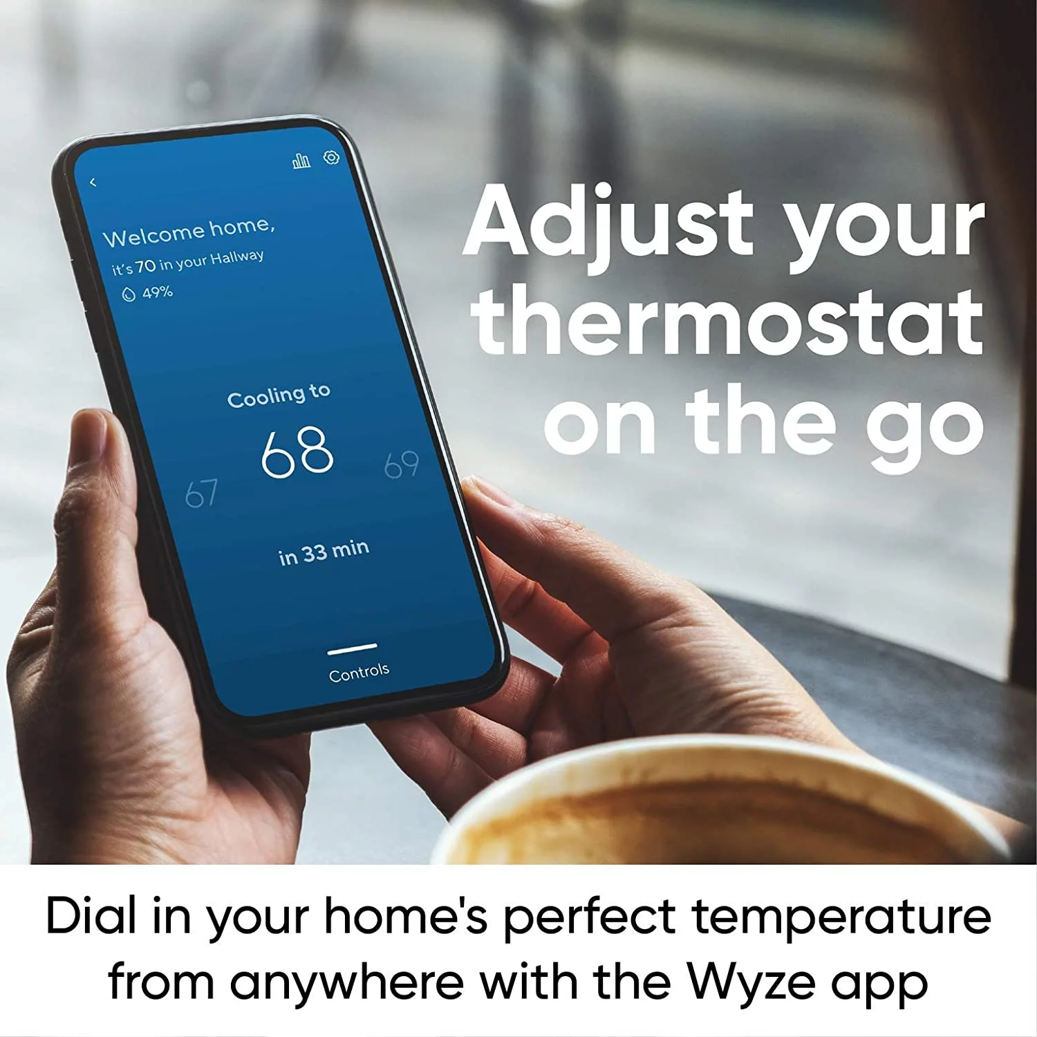 Restored Wyze Smart Wifi Thermostat for Home with App Control, Black (Refurbished)