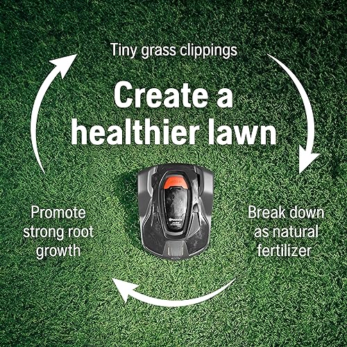 Husqvarna 410iQ Automower Robotic Mower, 0.5 Acre Mowing Capacity, Wire Free Robot Lawn Mower with Charging Station, RS1 EPOS Reference Station and Replacement Blades, 970727401