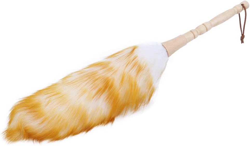 Soft Duster NonStatic, Duster Brush Duster Soft Wool Duster Dust Cleaner with Wooden Handle Household Furniture Tool