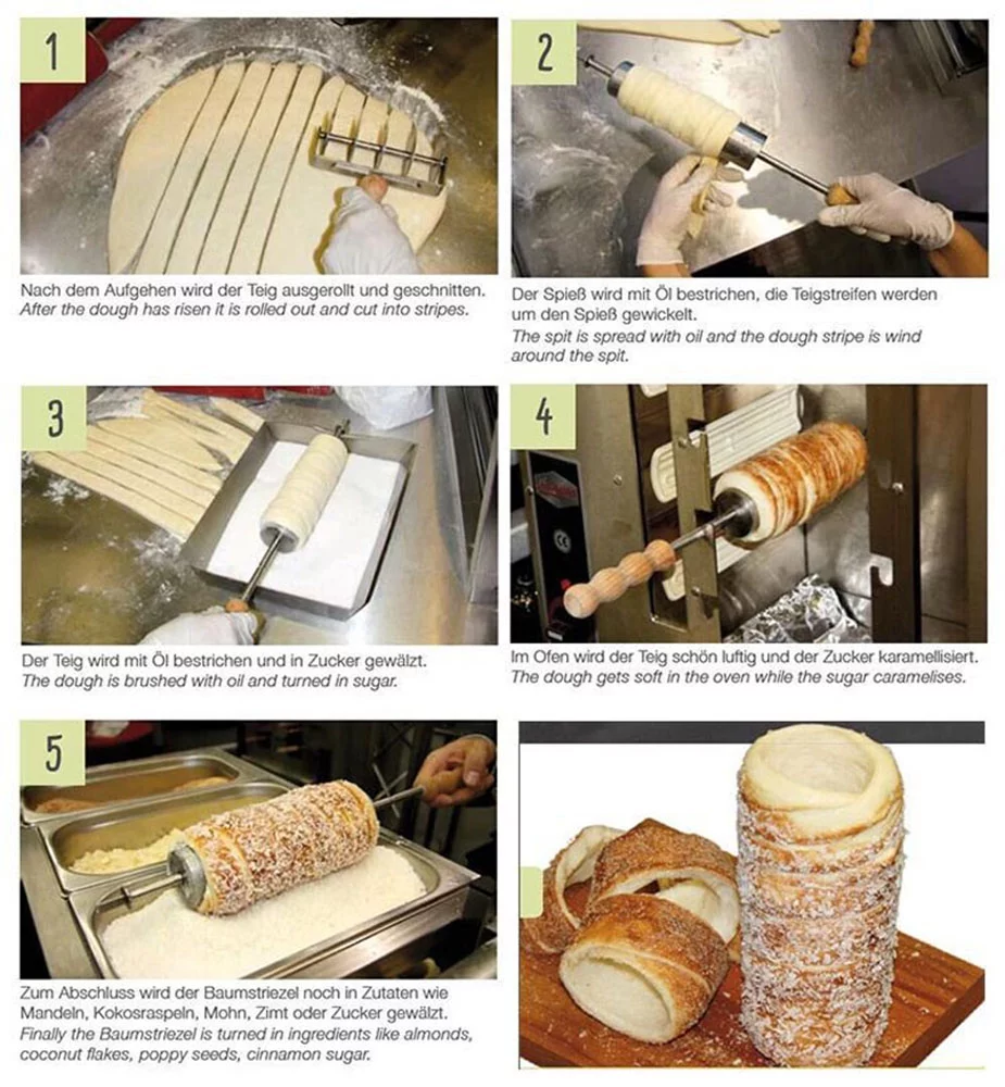 Techtongda Chimney Cake Roll Maker Chimney Toaster Cooking Bread Oven Bakery Ovens 16 Rollers Kitchen