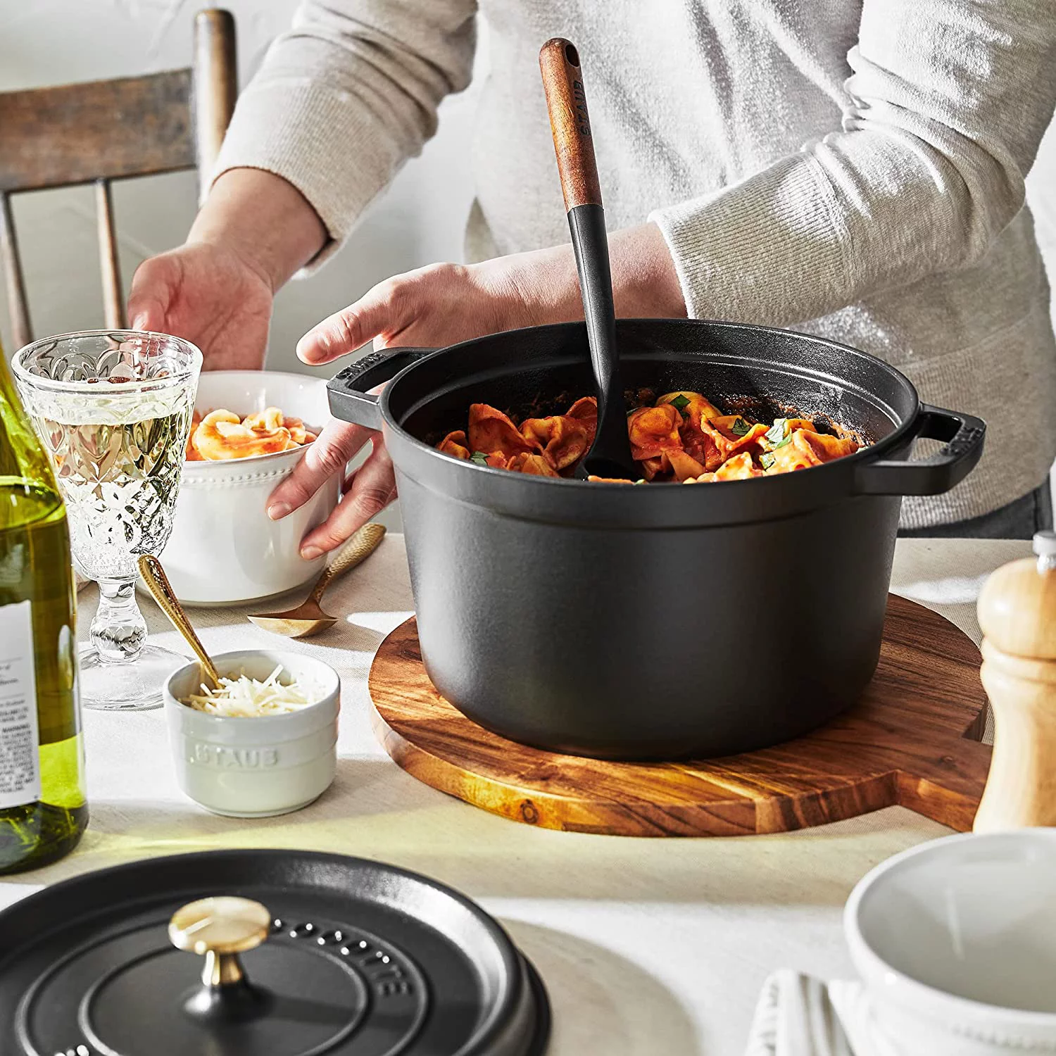 Cast Iron Dutch Oven 5-qt Tall Cocotte  Made in France  Serves 5-6  Matte Black